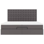 VidaXL Cadre de lit ottoman avec matelas gris 200x200 cm similicuir