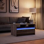 vidaXL Table basse avec lumières LED chêne marron bois d'ingénierie