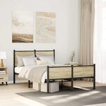 vidaXL Cadre de lit en métal sans matelas chêne sonoma 120x200 cm