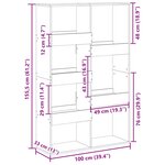vidaXL Bibliothèque chêne artisanal 100x33x155 5 cm bois d'ingénierie