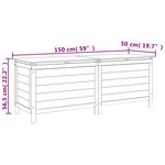 vidaXL Boîte de rangement jardin blanc 150x50x56 5cm bois massif sapin