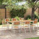 vidaXL Chaise de jardin 8 Pièces Marron Bois d'acacia massif