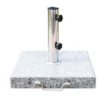 Pied/base de parasol granite gris poignée et roulettes compatible pied parasol Ø 35/38/48 mm