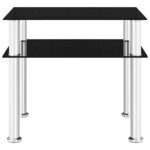 vidaXL Table d'appoint Noir 45x50x45 cm Verre trempé