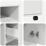 vidaXL Bureau blanc avec tiroirs Blanc MDF  Panneau de particules Standard
