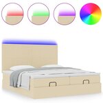 VidaXL Cadre de lit ottoman avec matelas crème 200x200cm tissu