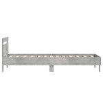vidaXL Cadre de lit sans matelas avec tête de lit gris béton 90x200 cm