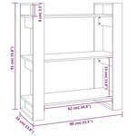 vidaXL Bibliothèque/Séparateur de pièce 80x35x91 cm Pin massif