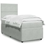vidaXL Sommier à lattes de lit et matelas Gris clair 100x200cm Velours