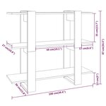 vidaXL Bibliothèque/Séparateur de pièce Chêne fumé 100x30x87 cm