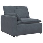 vidaXL Canapé modulaire avec repose-pieds et coussins gris foncé