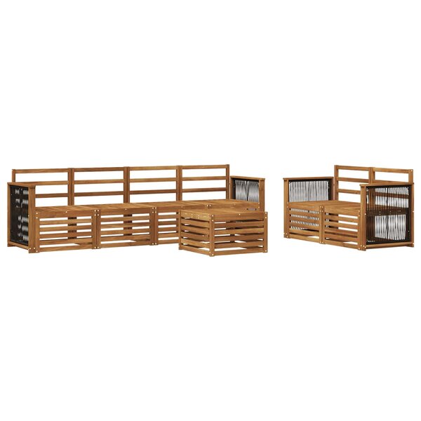 vidaXL Ensemble de canapés d'extérieur 7 pc Naturel