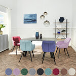 Tectake 2 Chaises MARILYN Design en Velours Style Scandinave - noir