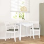 vidaXL Chaises à manger coussins 2 Pièces blanc bois massif caoutchouc