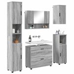 vidaXL Ensemble de mobilier de salle de bain 5 Pièces Gris Sonoma