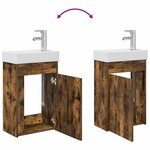 vidaXL Meuble de salle de bain avec robinet Chêne fumé