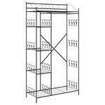 vidaXL Armoire Ouverte avec étagère Noir 101 x 43 x 188 cm Acier