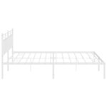 vidaXL Cadre de lit métal sans matelas et tête de lit blanc 200x200 cm
