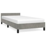 vidaXL Cadre de lit avec tête de lit Gris clair 90x200 cm Velours