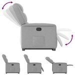 vidaXL Fauteuil inclinable gris nuage tissu