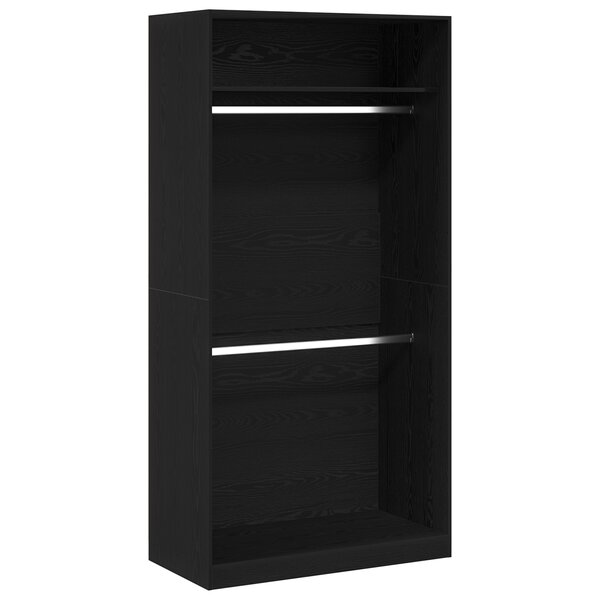 vidaXL Armoire en chêne noir - 100 x 50 x 200 cm  faite en bois d'ingénierie.