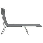 vidaXL Chaises longues pliables lot de 2 gris textilène et acier