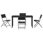 vidaXL Ensemble de salle à manger pour jardin Pliant 5 Pièces Noir