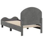 vidaXL Cadre de lit pour tout-petit avec tête de lit Gris foncé
