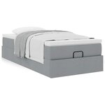 vidaXL Cadre de lit ottoman et matelas gris clair 90x190 cm tissu
