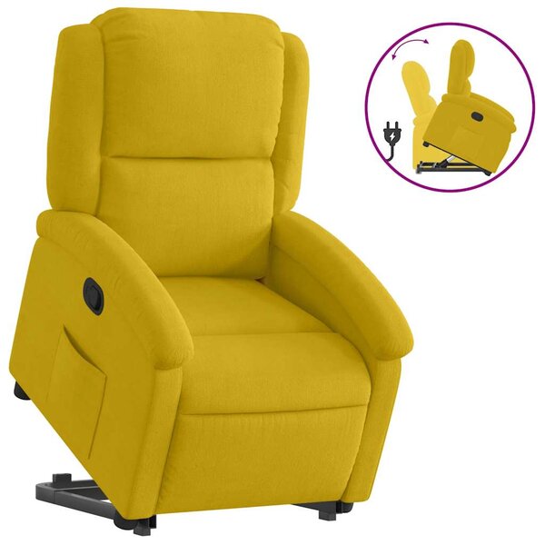 vidaXL Fauteuil inclinable Jaune Velours