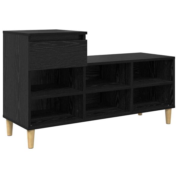 vidaXL Cabinet à chaussures avec tiroir Chêne noir 102 x 36 x 60 cm