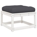 vidaXL Salon de jardin 5 Pièces avec coussins blanc bois massif de pin