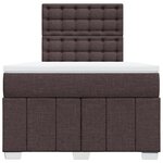 vidaXL Sommier à lattes de lit et matelas marron foncé 120x190cm tissu