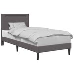 vidaXL Cadre de lit avec bandes LED Gris 90 x 190 cm Simili cuir