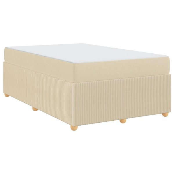 vidaXL Cadre de lit Autre Crème 120 x 190 cm tissu