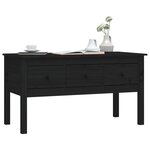 vidaXL Table basse Noir 102x49x55 cm Bois massif de pin