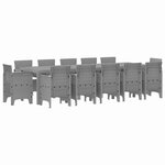 vidaXL Ensemble de salle à manger pour jardin 13 Pièces Gris clair