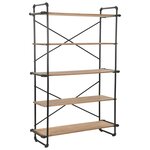 vidaXL Bibliothèque Bois de sapin massif et acier 120x42x180 cm