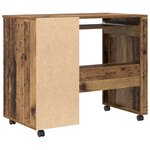 vidaXL Bureau marron Bois ancien Panneau de particules  Métal Standard