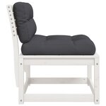 vidaXL Canapés de jardin avec coussins 2Pièces blanc bois de pin massif
