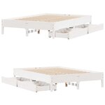 vidaXL Cadre de lit sans matelas blanc 150x200 cm bois de pin massif
