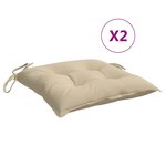 vidaXL Coussins de chaise 2 Pièces beige 40x40x7 cm tissu oxford