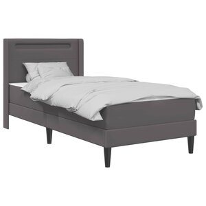 vidaXL Cadre de lit avec matelas Gris 100 x 200 cm Simili cuir