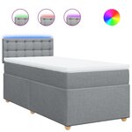 vidaXL Sommier à lattes de lit avec matelas gris clair 80x200 cm tissu