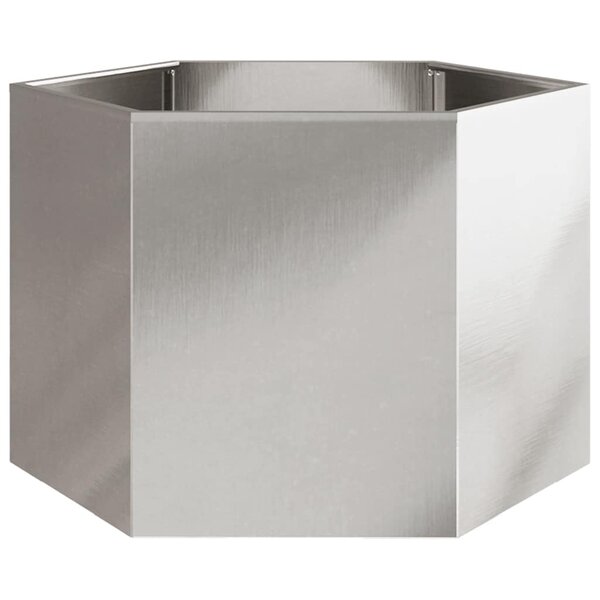 vidaXL Jardinière hexagone 69x60x45 cm acier inoxydable