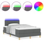 vidaXL Lit à ressorts avec matelas Gris foncé 120 x 200 cm tissu