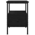 Commode de chevet vidaXL Noir Chêne 34x36x50 cm Bois d'ingénierie et Acier