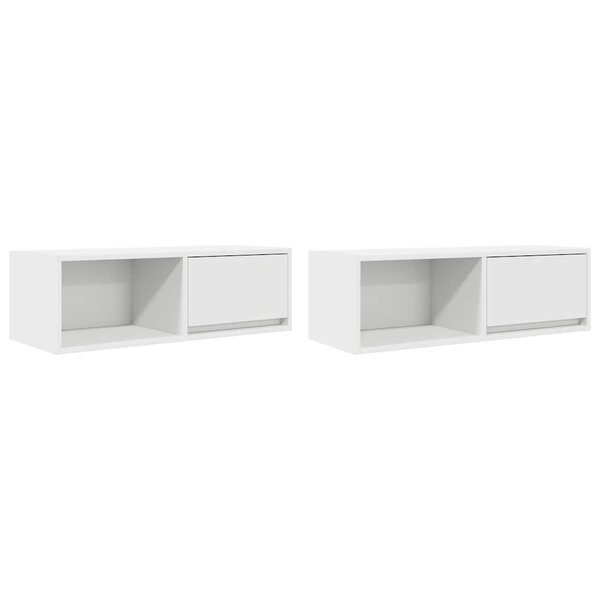 vidaXL Meubles TV 2 Pièces blanc 80x31x25 5 cm bois d'ingénierie