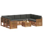 vidaXL Ensembles de canapés avec coussin 10 Pièces Naturel et Anthracite