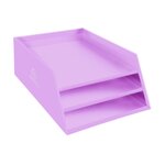 Corbeille À Courrier Combo 3 Niveaux Carton Aquarel - Mauve - X 4 - Exacompta